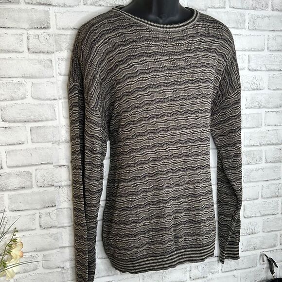 Vintage 90’s Pronto Uomo Sweater Long Sleeve Crewneck Knit Stripe SIZE XXL - Picture 2 of 6